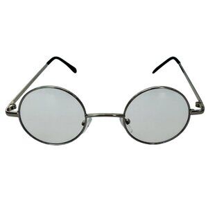 6022 | Silver Small Rimless Clear Lens Glasses